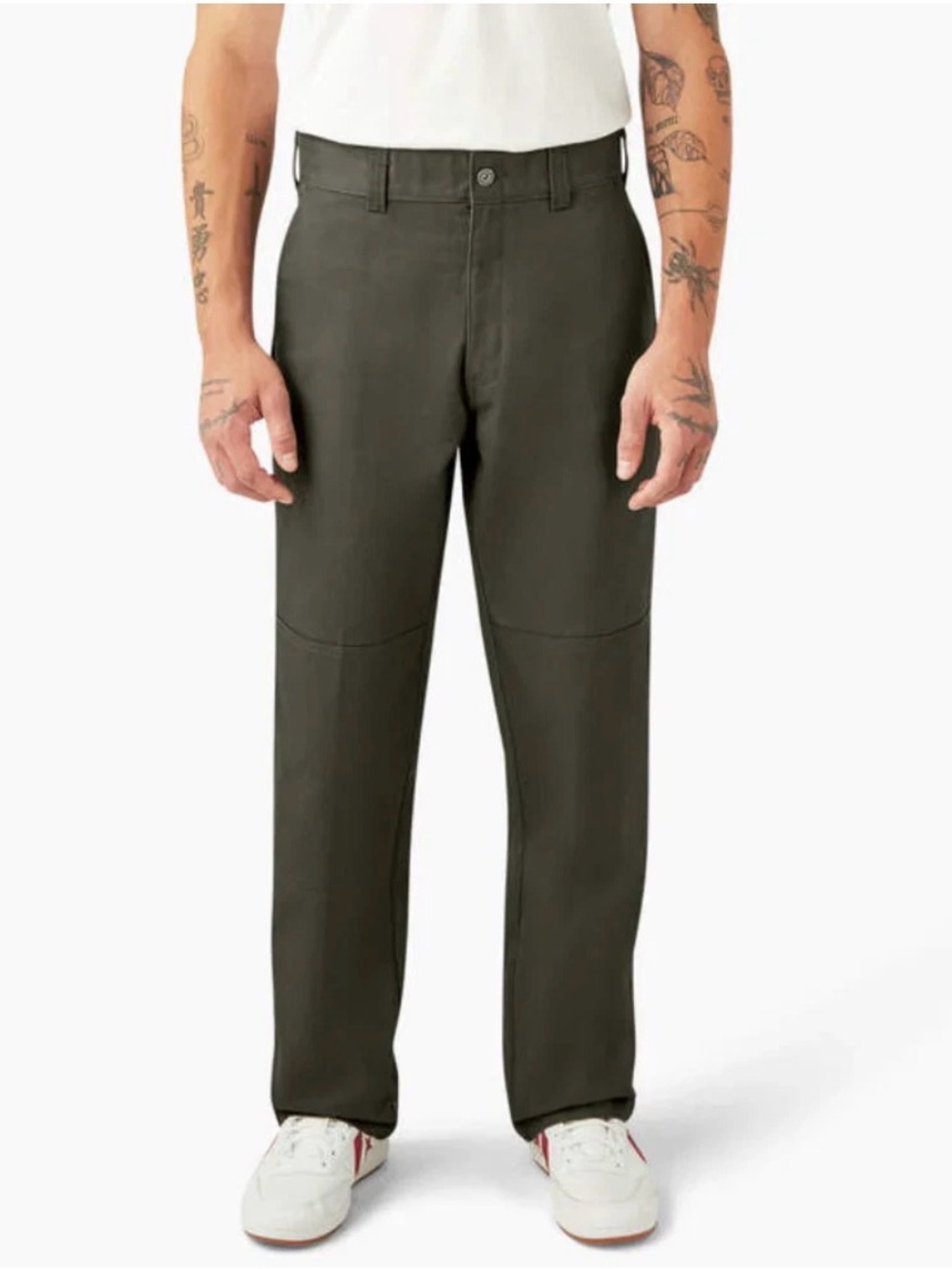 DICKIES X SPITFIRE COLLABORATION DOUBLE KNEE PANTS - OLIVE GREEN Boys Size 14